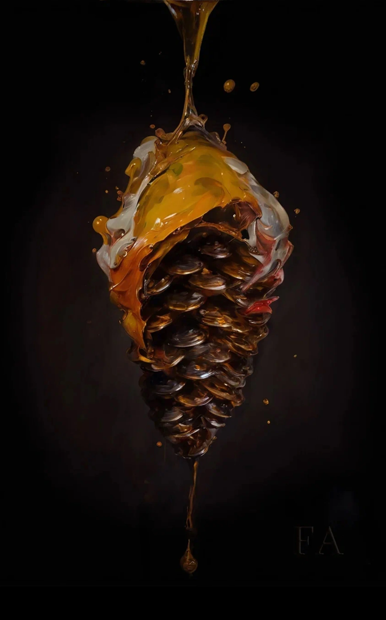 The Cone in Oil — painting by Evgeny Fleysher